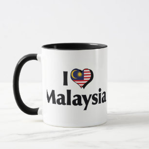 Ich liebe die malaysische Flagge Tasse
