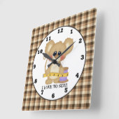 Ich Liebe, die Maus-Wanduhr zu nähen Quadratische Wanduhr (Winkel)