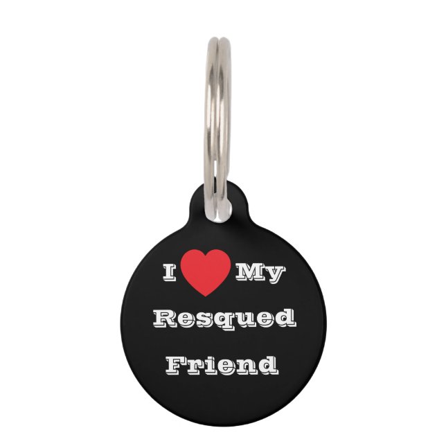 Ich ♥️ Liebe, die mein Freund erbeten hat Haustiermarke (Vorderseite)