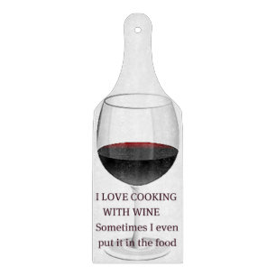 "Ich Liebe, die mit Wein" Ausschnitt Brett kocht