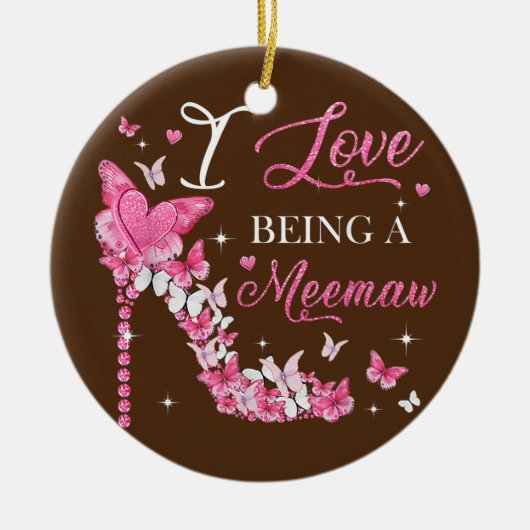 Ich Liebe, die Mutter von den Schmetterlingen der Keramik Ornament (Vorne)