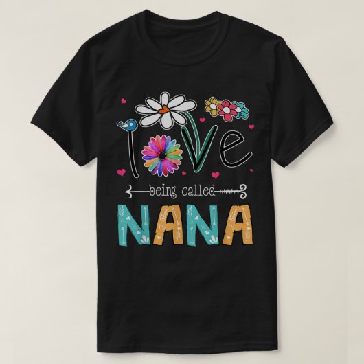 Ich Liebe, die Nana Daisy Sonnenblumenmütter genan T-Shirt (Design vorne)