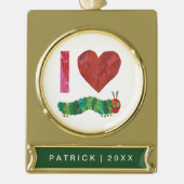 Ich Liebe die sehr hungrige Raupe Banner-Ornament Gold (Vorderseite)