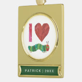 Ich Liebe die sehr hungrige Raupe Banner-Ornament Gold (Links)