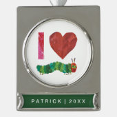 Ich Liebe die sehr hungrige Raupe Banner-Ornament Silber (Vorderseite)