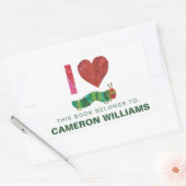 Ich Liebe die sehr hungrige Raupe | Buchungsplatte Rechteckiger Aufkleber (Umschlag)