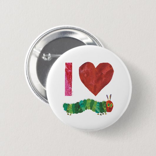 Ich Liebe die sehr hungrige Raupe Button (Vorne & Hinten)