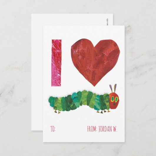 Ich Liebe die sehr hungrige Raupe Einladung (Vorne/Hinten)