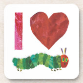 Ich Liebe die sehr hungrige Raupe Getränkeuntersetzer (Vorderseite)