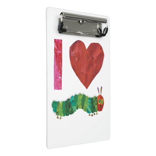 Ich Liebe die sehr hungrige Raupe Mini Klemmbrett (Schrägansicht)