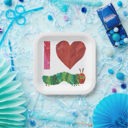 Ich Liebe die sehr hungrige Raupe Pappteller (Party)