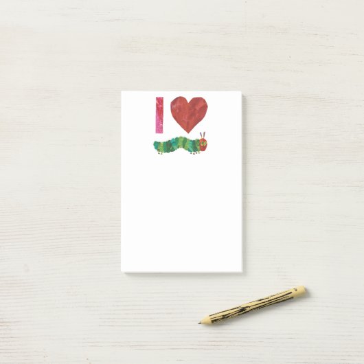 Ich Liebe die sehr hungrige Raupe Post-it Klebezettel (Auf Schreibtisch)