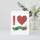 Ich Liebe die sehr hungrige Raupe Postkarte (Stehend Vorderseite)