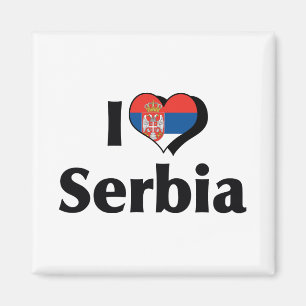 Ich liebe die serbische Flagge Magnet