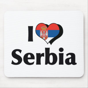 Ich liebe die serbische Flagge Mousepad