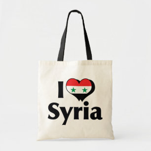 Ich liebe die syrische Flagge Tragetasche