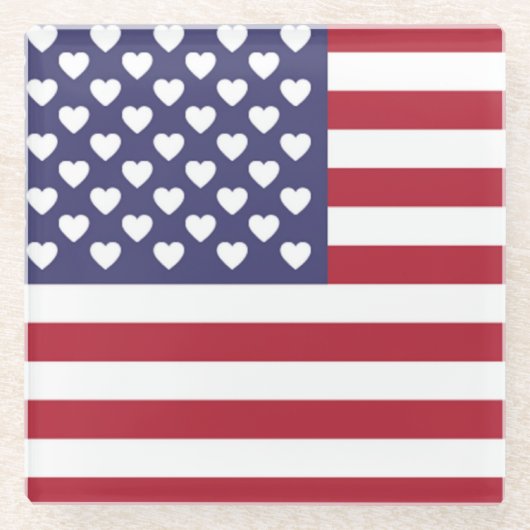 ICH LIEBE DIE USA GLASUNTERSETZER (Vorderseite)