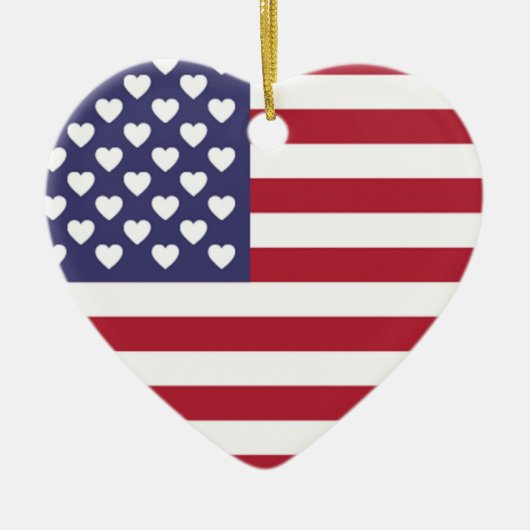 ICH LIEBE DIE USA KERAMIK ORNAMENT (Vorne)