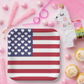 ICH LIEBE DIE USA PAPPTELLER (Party)