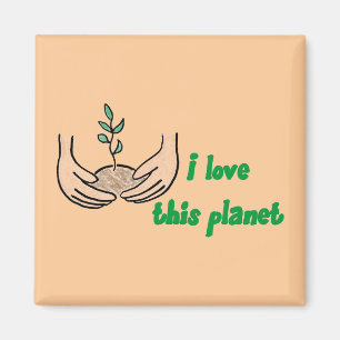 "Ich Liebe dieser Planeten-" Quadrat-Magnet Magnet