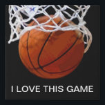Ich Liebe dieses Spiel Basketball Künstlicher Leinwanddruck<br><div class="desc">Ich Liebe dieses Spiel. Beliebte Sportarten - Basketball Game Ball Image.</div>