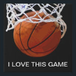 Ich Liebe dieses Spiel Basketball Künstlicher Leinwanddruck<br><div class="desc">Ich Liebe dieses Spiel. Beliebte Sportarten - Basketball Game Ball Image.</div>