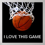 Ich Liebe Dieses Spiel Basketball Poster<br><div class="desc">Ich Liebe dieses Spiel. Beliebte Sportarten - Basketball Game Ball Image.</div>