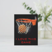 Ich Liebe Dieses Spiel Basketball Postkarte (Stehend Vorderseite)