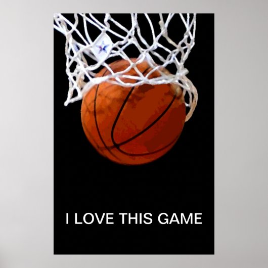 Ich Liebe Dieses Spiel Nah-up Basketball-Poster Poster (Vorne)
