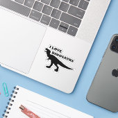 Ich Liebe Dinosaurier! Aufkleber (Laptop mit iPhone)