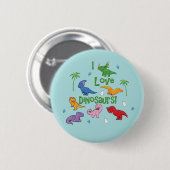 Ich Liebe Dinosaurier! niedlich Button (Vorne & Hinten)