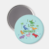 Ich Liebe Dinosaurier! niedlich Magnet (Vorderseite/Rückseite)