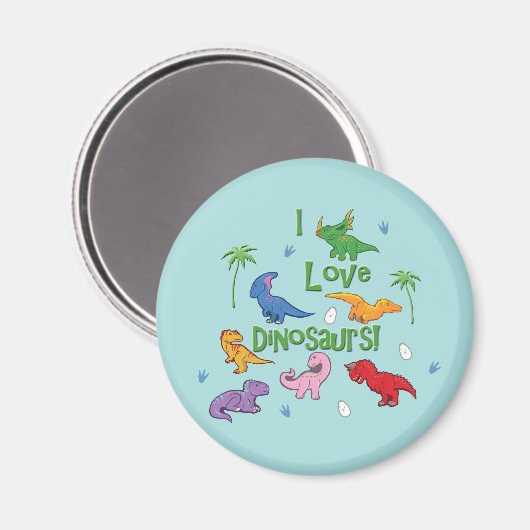 Ich Liebe Dinosaurier! niedlich Magnet (Vorderseite/Rückseite)