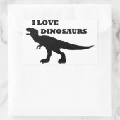 Ich Liebe Dinosaurier! Rechteckiger Aufkleber (Tasche)