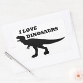 Ich Liebe Dinosaurier! Rechteckiger Aufkleber (Umschlag)