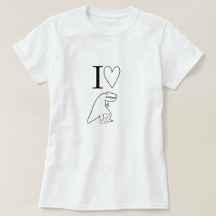 Ich liebe Dinosaurier Süßer minimalistischer T-Rex T-Shirt
