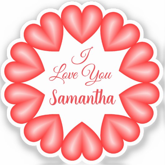 Ich Liebe dir 3D Herz Rahmen Aufkleber (Vorderseite)