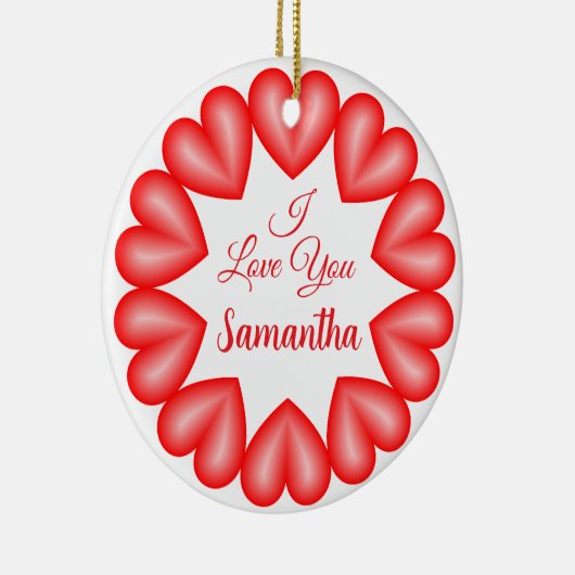 Ich Liebe dir 3D Herz Rahmen Keramik Ornament (Rechts)