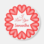 Ich Liebe dir 3D Herz Rahmen Magnet (Vorne)