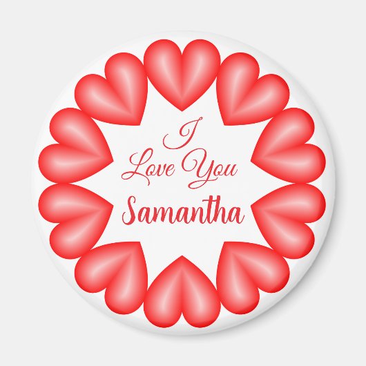 Ich Liebe dir 3D Herz Rahmen Magnet (Vorne)