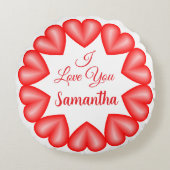 Ich Liebe dir 3D Herz Rahmen Rundes Kissen (Vorderseite)
