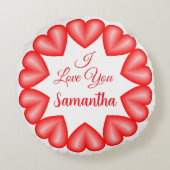 Ich Liebe dir 3D Herz Rahmen Rundes Kissen (Rückseite)