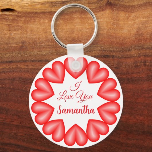 Ich Liebe dir 3D Herz Rahmen Schlüsselanhänger (Rückseite)