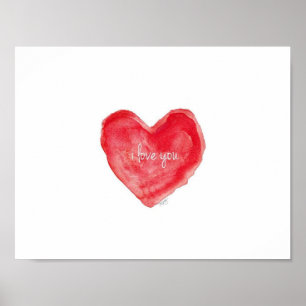 Ich Liebe dir Aquarell-Poster Poster