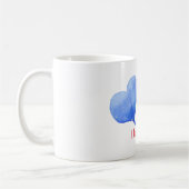 Ich Liebe dir Aquarell-Rot-Blau-Herz Kaffeetasse (Links)