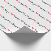 Ich Liebe dir! Aquarellfarbenes Herzmuster Geschenkpapier (Ecke)