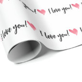 Ich Liebe dir! Aquarellfarbenes Herzmuster Geschenkpapier (Rolleneckpunkt)