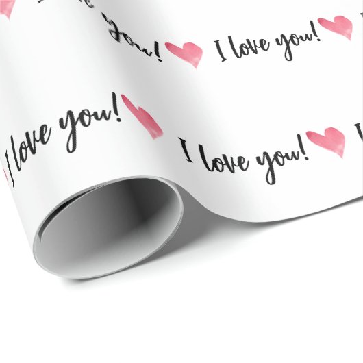 Ich Liebe dir! Aquarellfarbenes Herzmuster Geschenkpapier (Rolleneckpunkt)