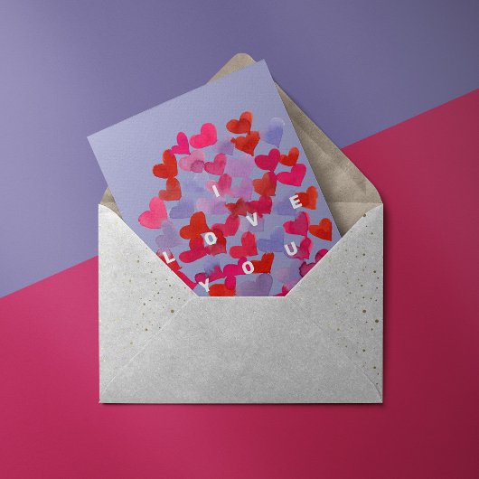 Ich Liebe dir Aquarellherzen Postcard Postkarte