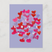 Ich Liebe dir Aquarellherzen Postcard Postkarte (Vorderseite)
